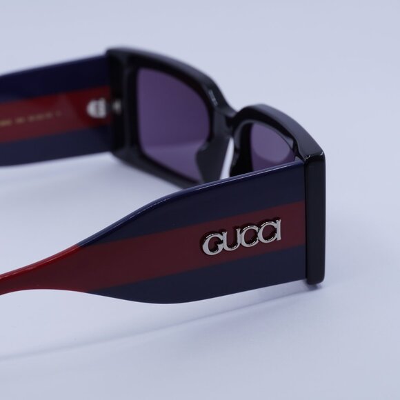 ?️ New Gucci GG1860S 004 Sunglasses - Black/Blue/Red Frame, Violet Lenses main image 10